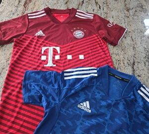 Adidas Red and Blue Men's Team Jerseys